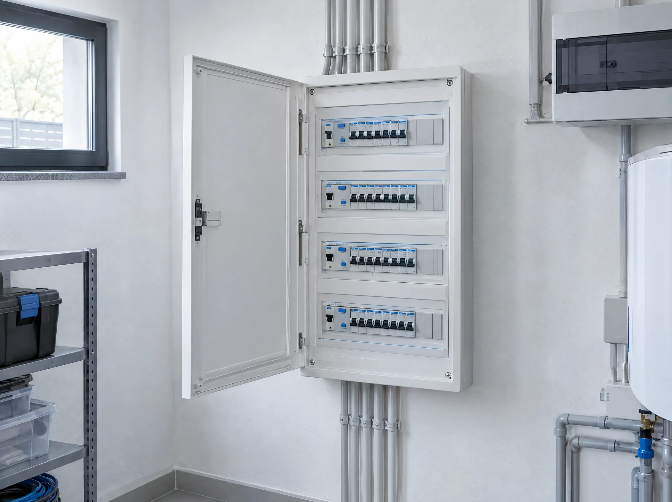 Tablou electric cu siguranțe și protecții — imagine de prezentare