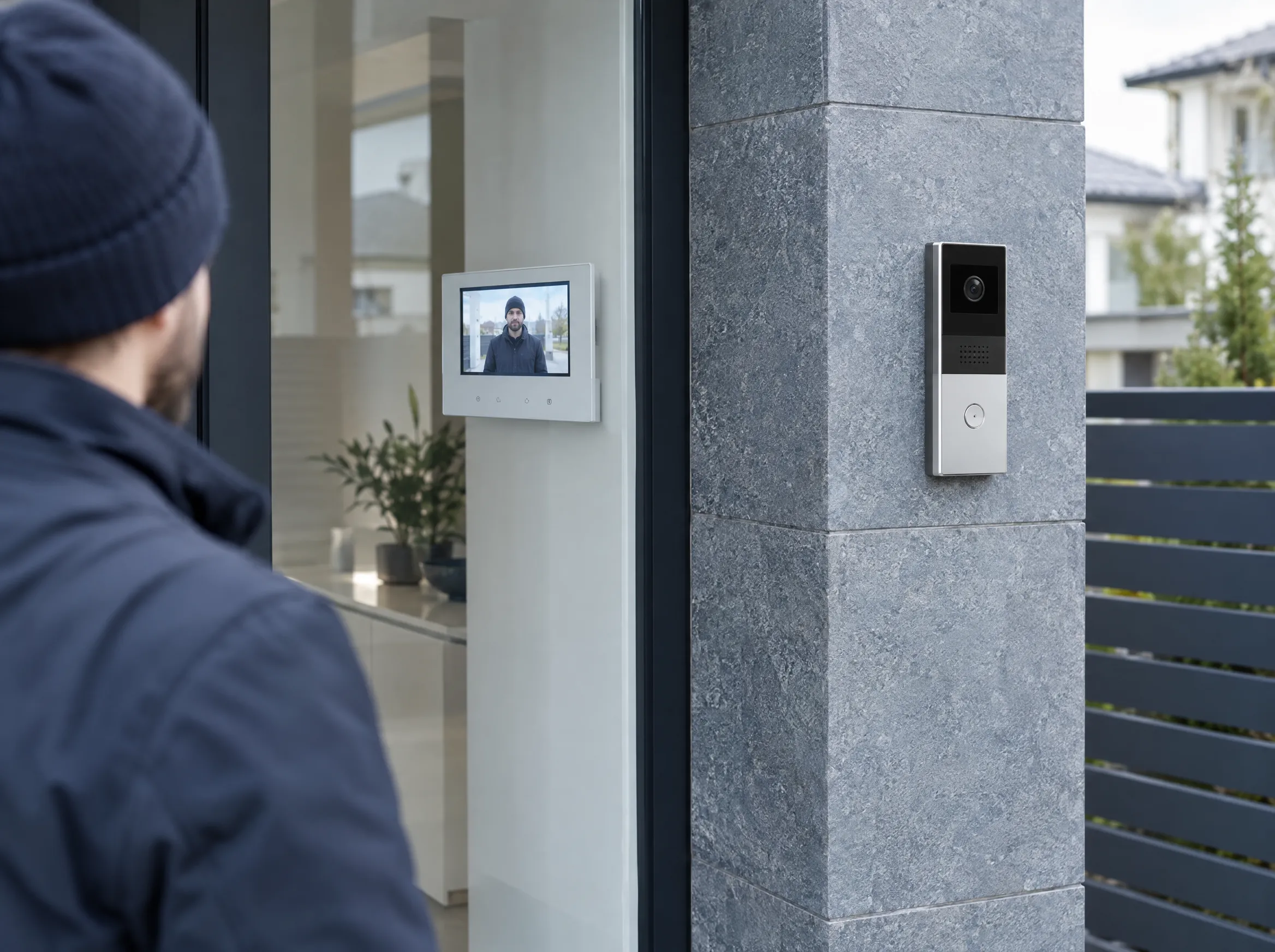 Comunicarea dintre intrare și interior, adaptată clădirii. — imagine de prezentare generată