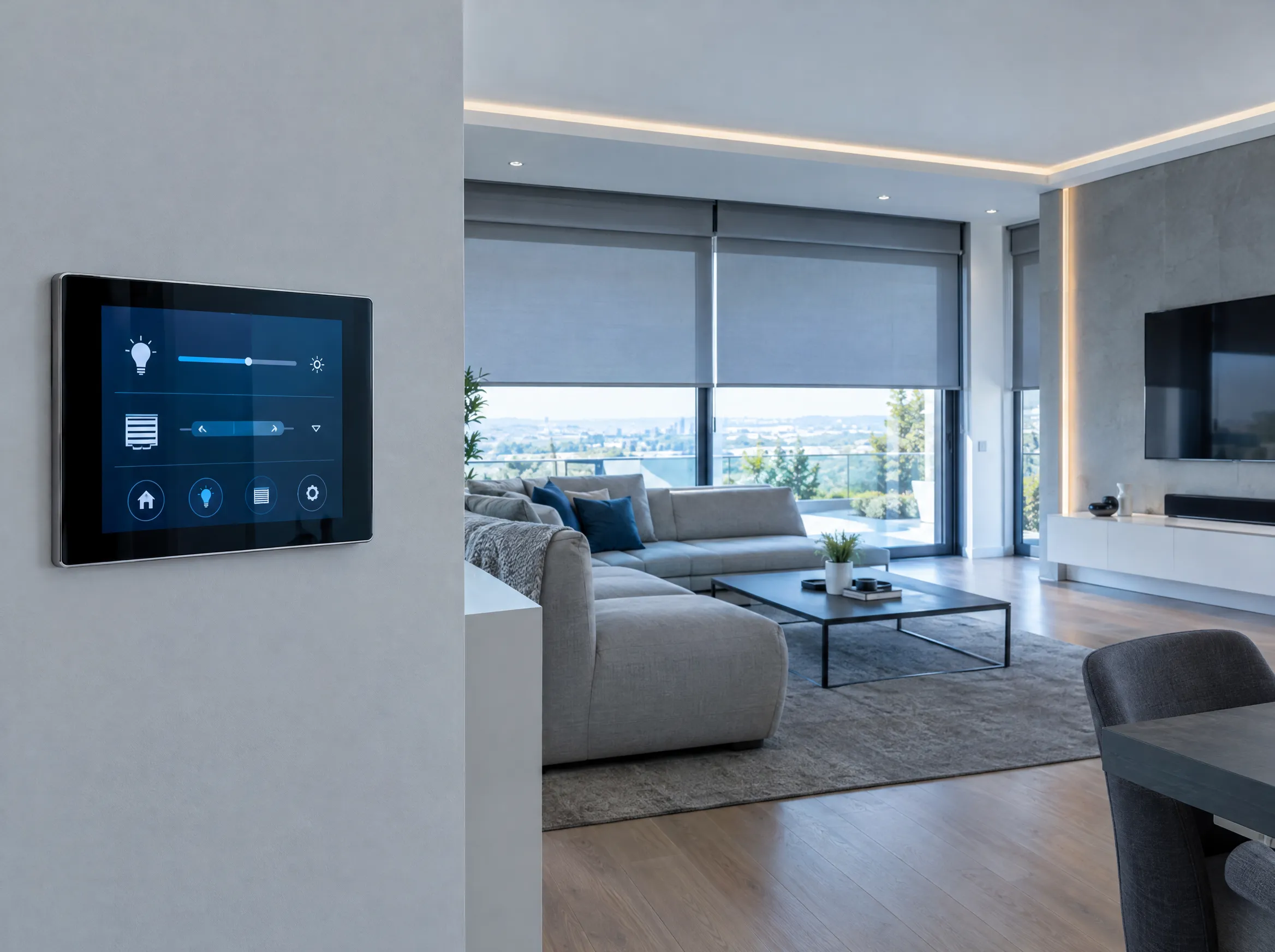 Panou Smart Home pentru iluminat și jaluzele — imagine de prezentare